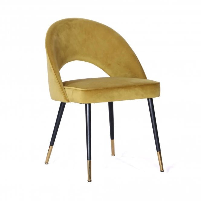 Velvet Dining Chair Mustard Fab Home Interiors 2250